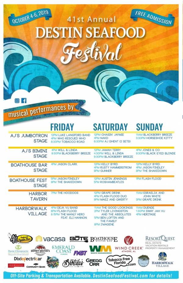 Seafood Festival 2024 Destin Florida Schedule Jori Harriot